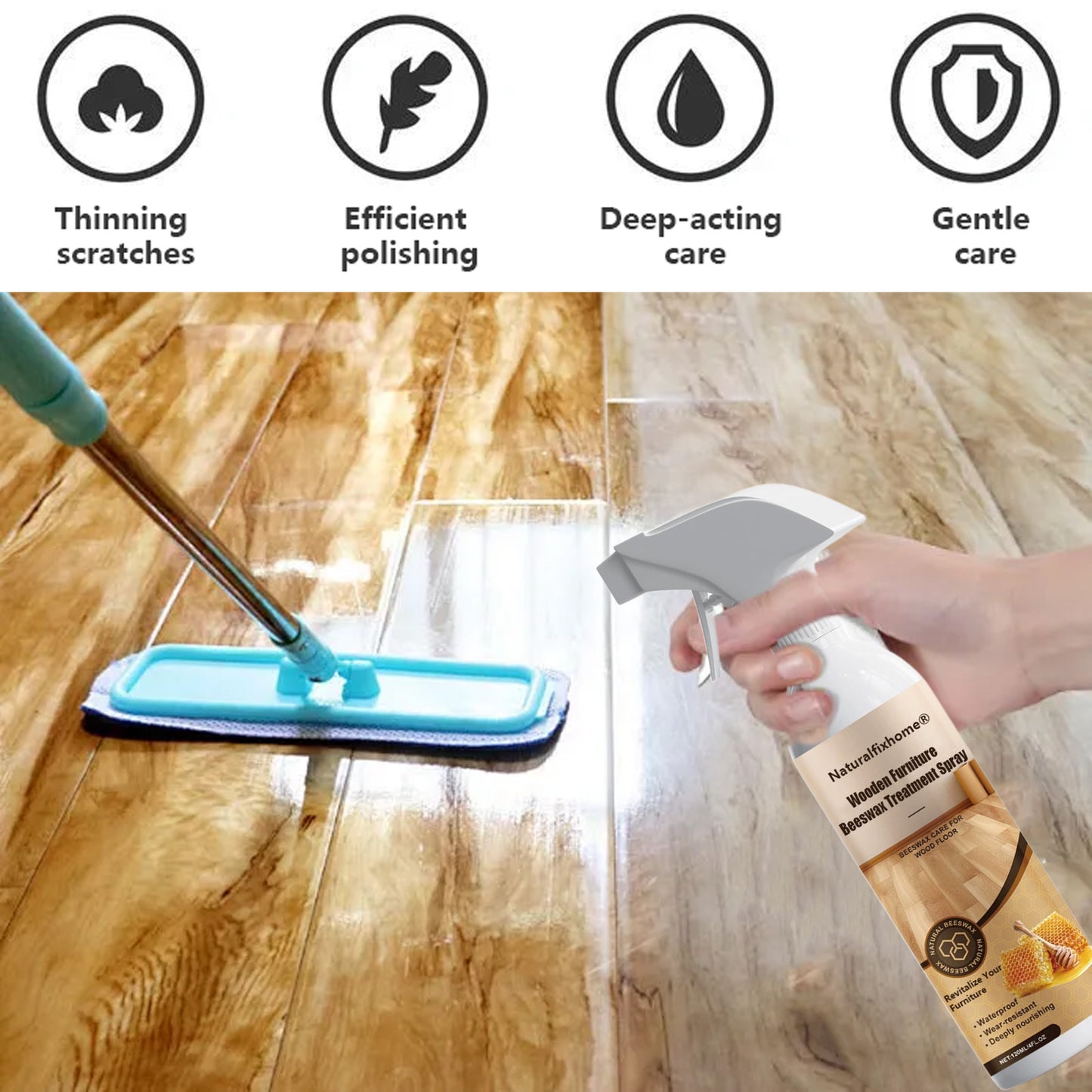 🧴Naturalfixhome® Wooden Furniture Beeswax Treatment Spray