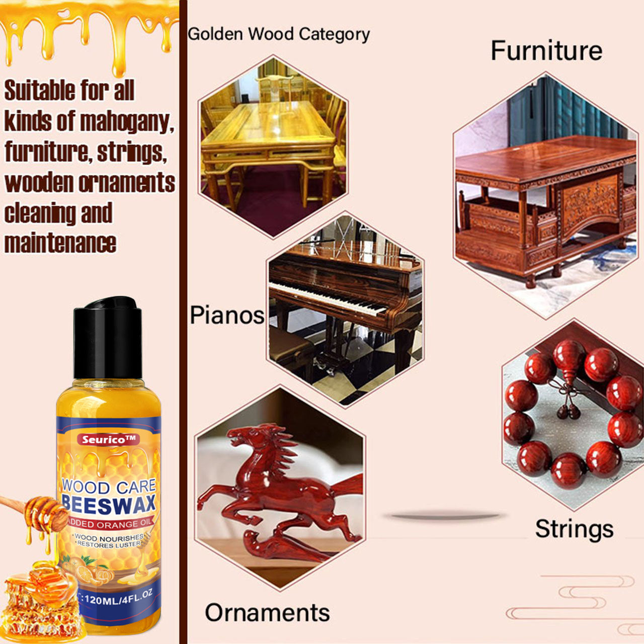 🌟SEURICO™  Wood Care Beeswax &Added Orange Oil🌟