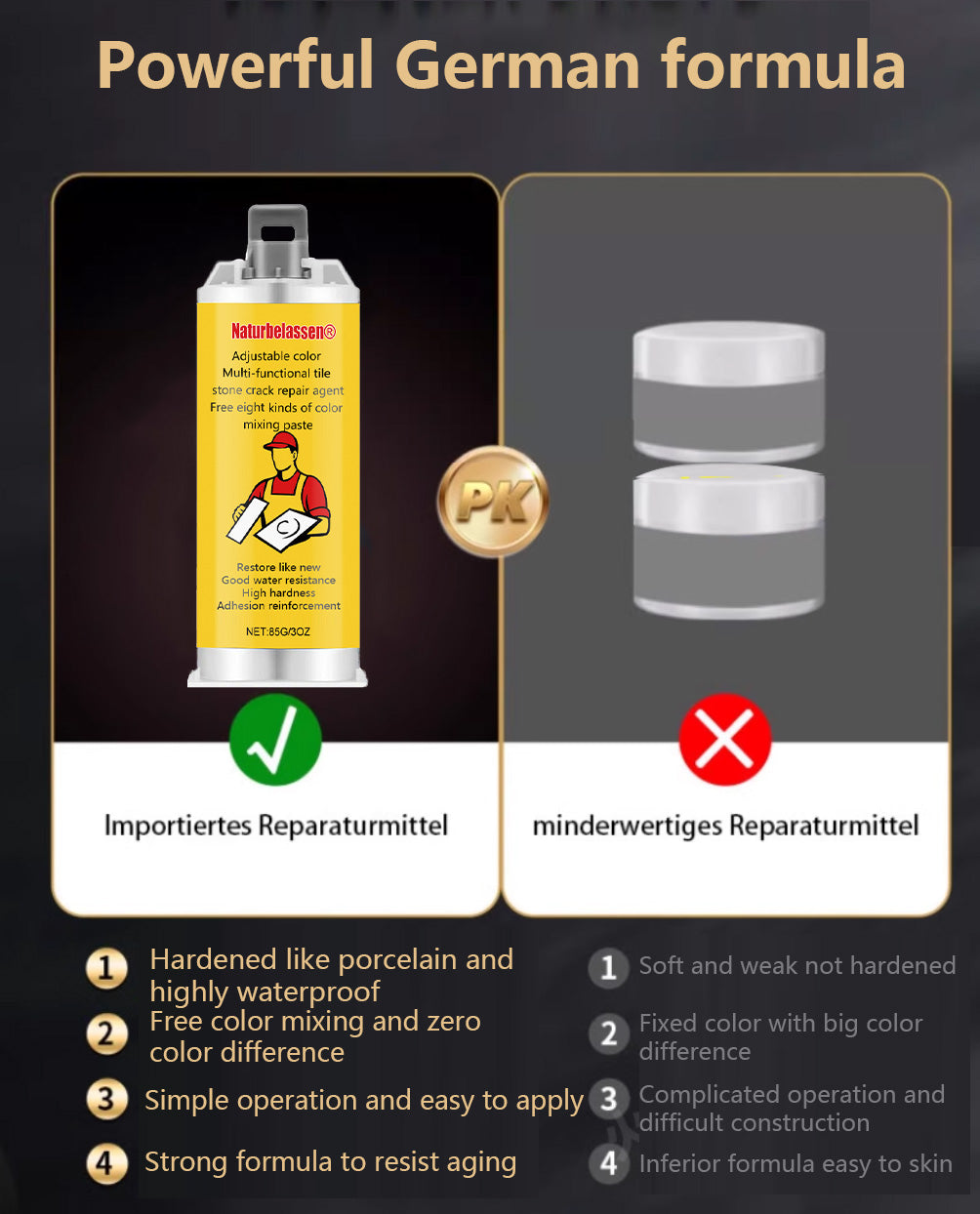🎨Adjustable Color Multi-Functional Tile Stone Crack Repair Agent