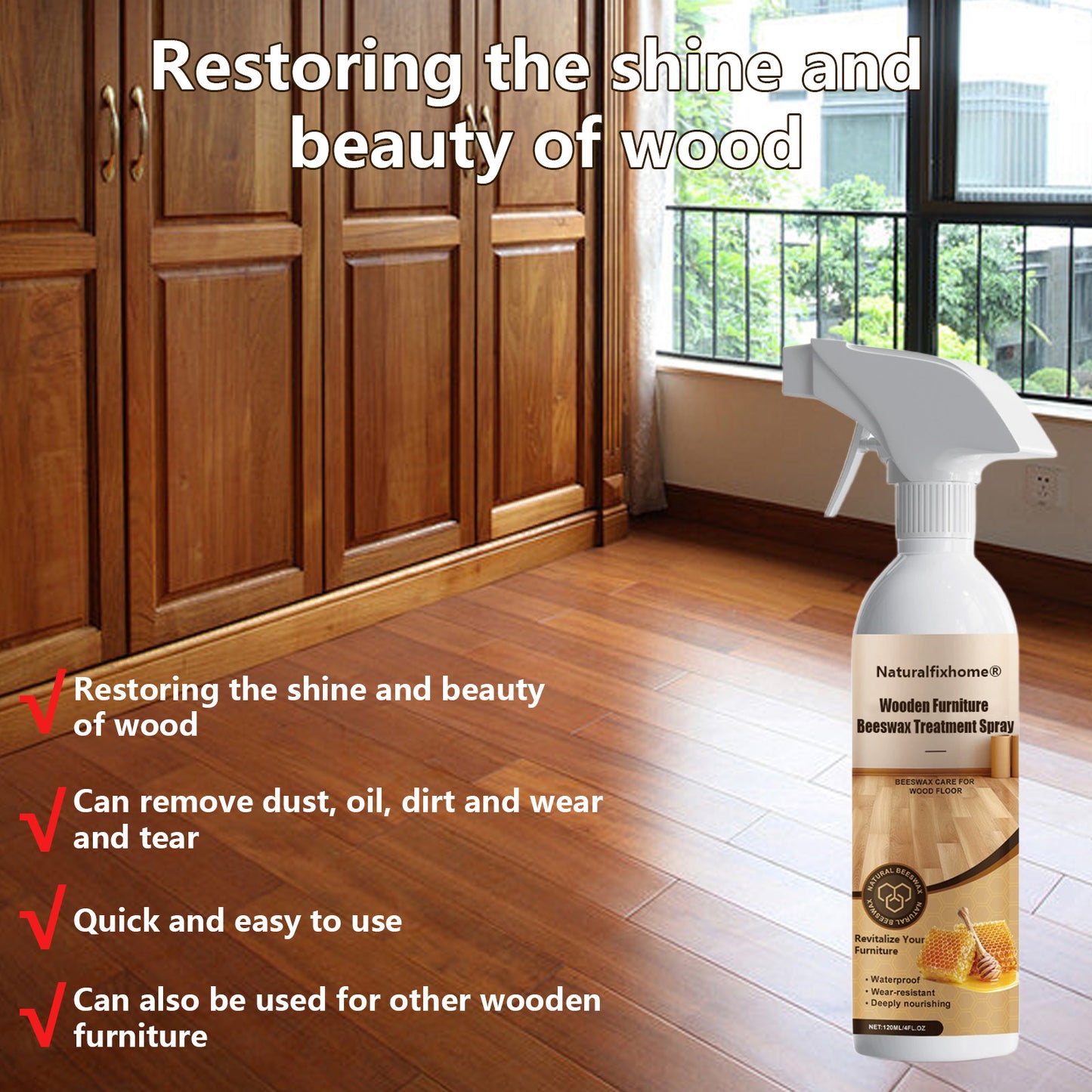 🧴Naturalfixhome® Wooden Furniture Beeswax Treatment Spray